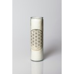 Glas-Kerze Blume des Lebens 100h Brenndauer